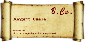 Burgert Csaba névjegykártya
